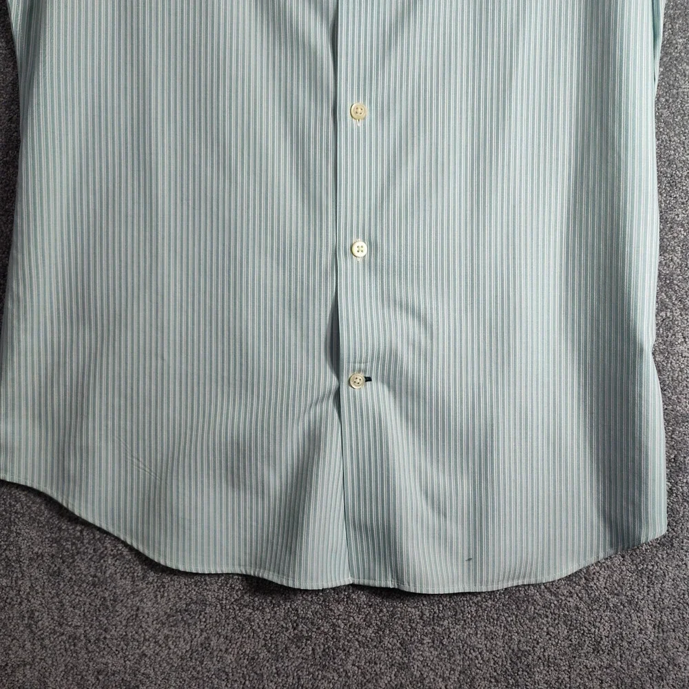 Banana Republic Men's Button Down Shirt Medium Green Striped Business Cotton